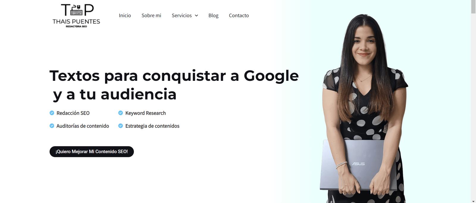 Redactora SEO - Web de marca personal creada por Frank García WordPress