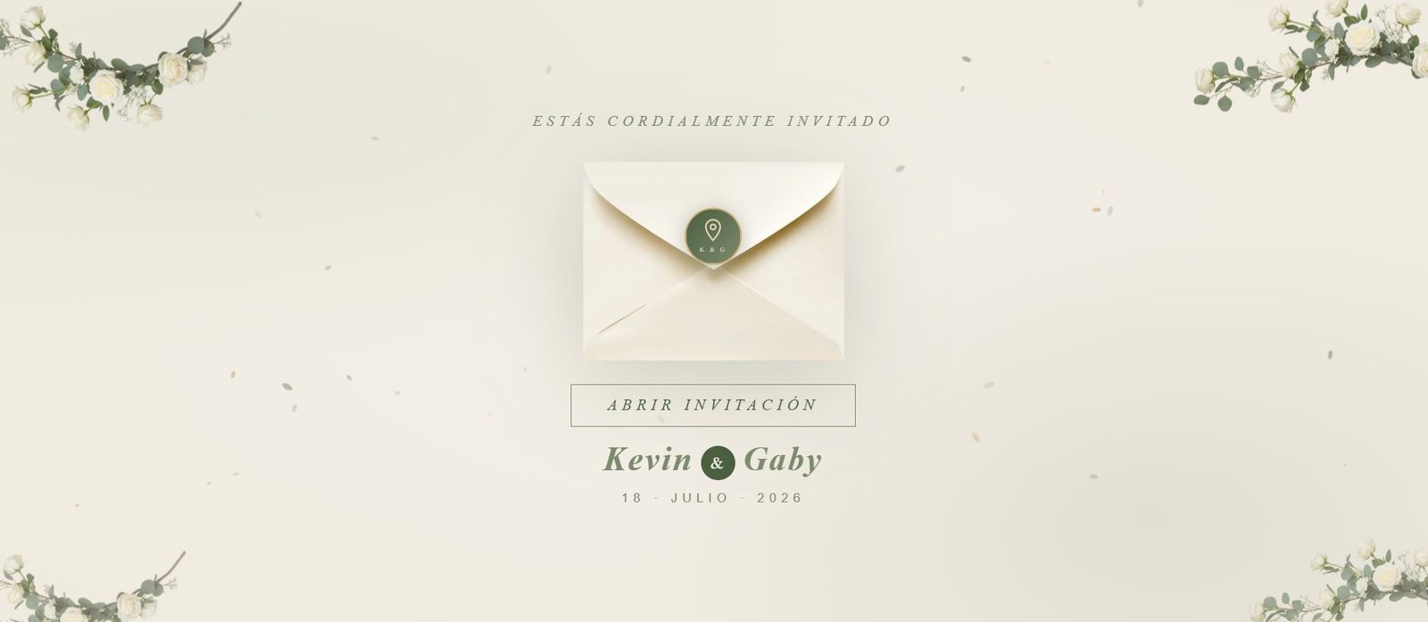 Invitación de boda digital personalizada diseñada por Frank García